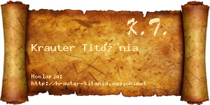 Krauter Titánia névjegykártya